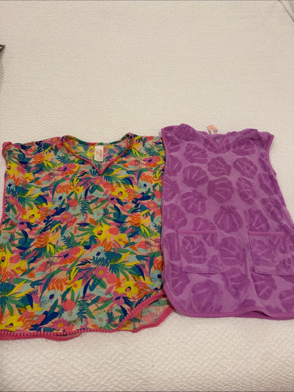Cat & Jack Purple Floral Terry Tank and Multicolor Tropical Print Tank Set